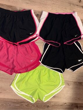 Nike Women's Athletic Running Shorts Bundle - Black, Pink, Neon Green